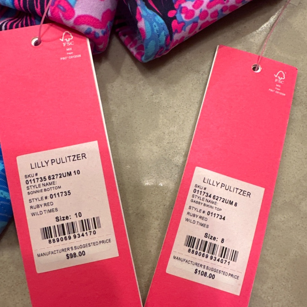 Lilly Pulitzer High waisted 2 pc Swim Suit - Picture 2 of 4